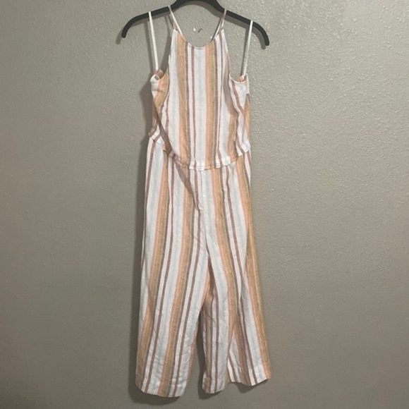 Cloth and Stone Striped Jumpsuit Halter Tie Top Medium - Picture 2 of 8
